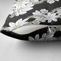 Ia Orana Tahiti Tiare Pillow Cover Black Lei - Polynesian Pride