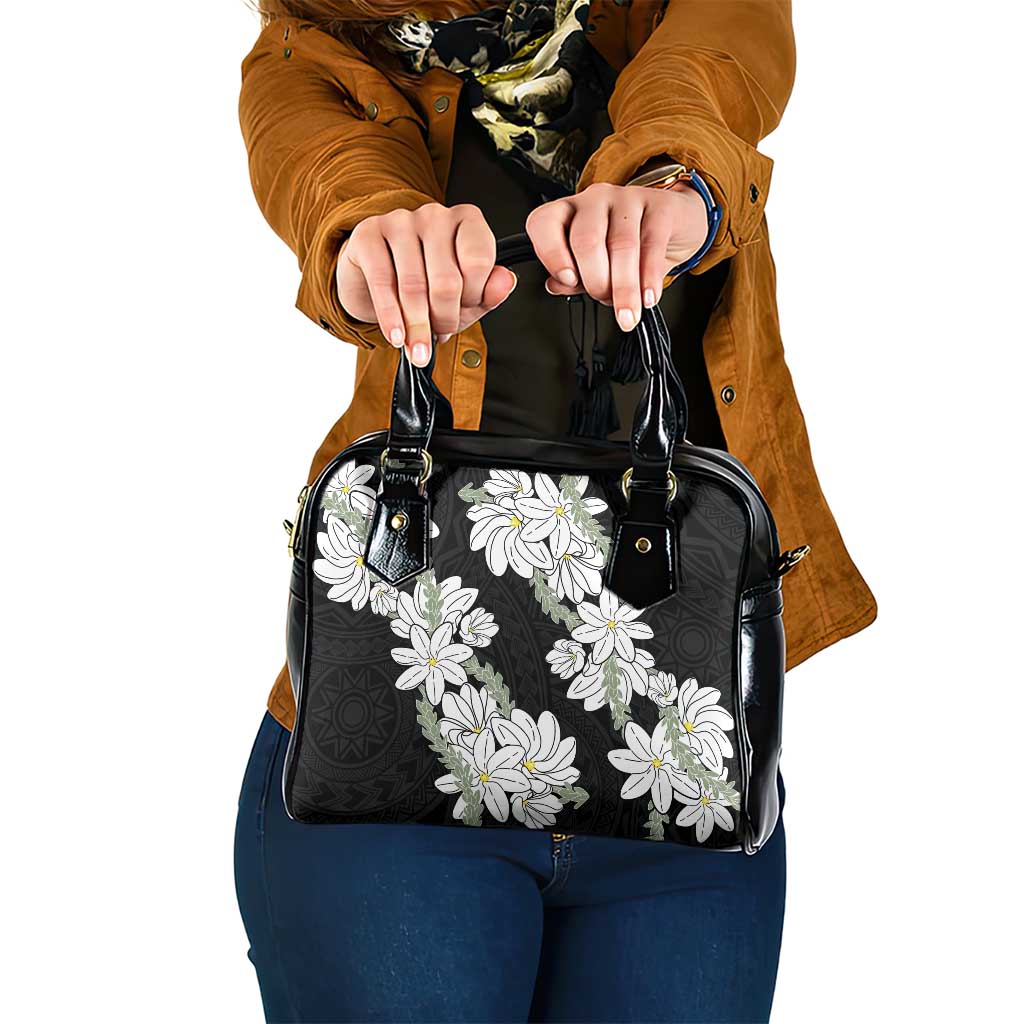 Ia Orana Tahiti Tiare Shoulder Handbag Black Lei - Polynesian Pride