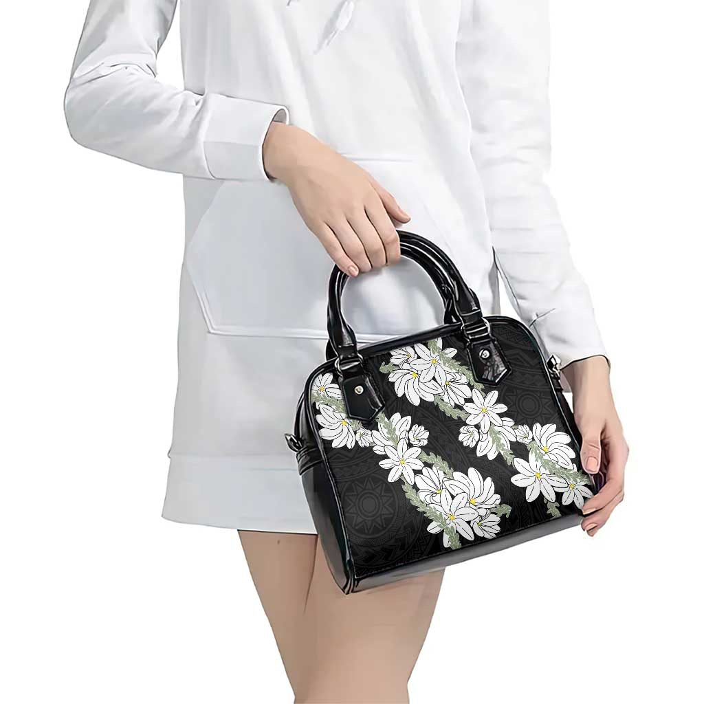 Ia Orana Tahiti Tiare Shoulder Handbag Black Lei - Polynesian Pride