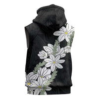 Ia Orana Tahiti Tiare Sleeveless Zip Hoodie Black Lei - Polynesian Pride