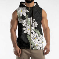 Ia Orana Tahiti Tiare Sleeveless Zip Hoodie Black Lei - Polynesian Pride