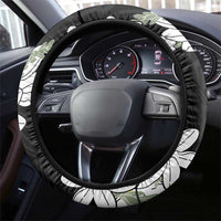 Ia Orana Tahiti Tiare Steering Wheel Cover Black Lei - Polynesian Pride