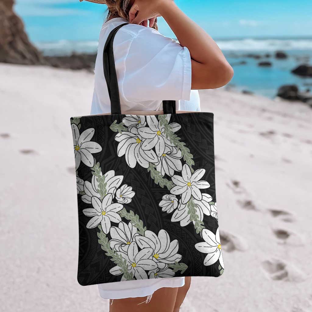 Ia Orana Tahiti Tiare Tote Bag Black Lei - Polynesian Pride