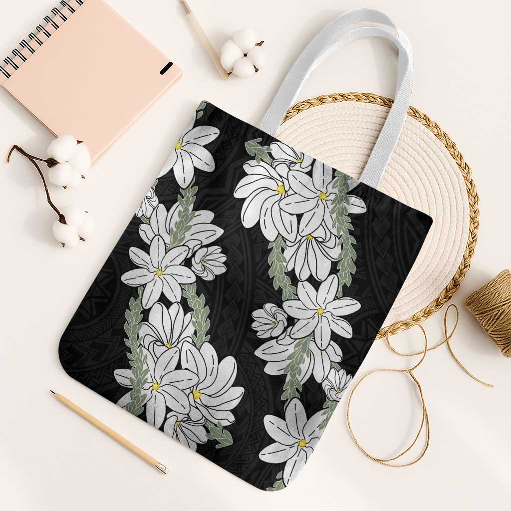 Ia Orana Tahiti Tiare Tote Bag Black Lei - Polynesian Pride