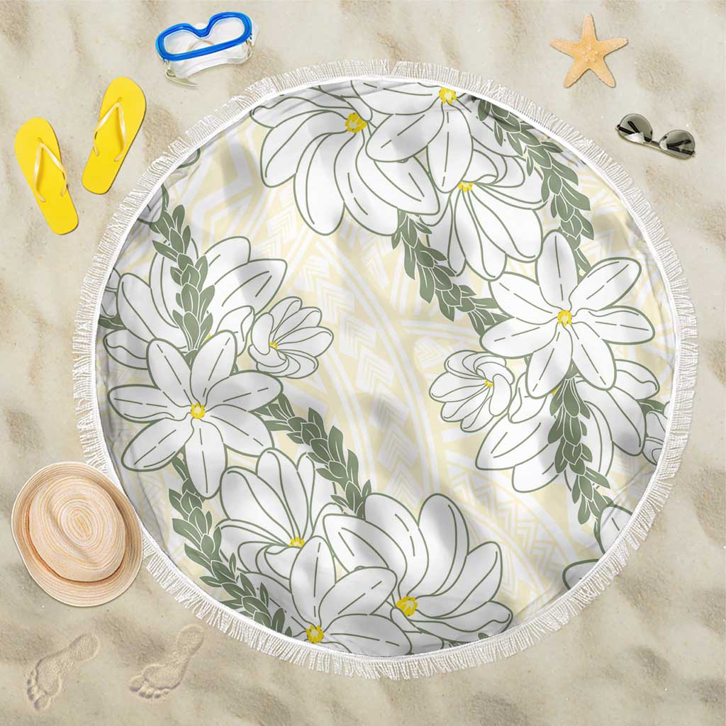Ia Orana Tahiti Tiare Beach Blanket Lemon Yellow Lei - Polynesian Pride