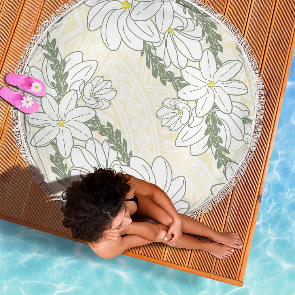 Ia Orana Tahiti Tiare Beach Blanket Lemon Yellow Lei - Polynesian Pride