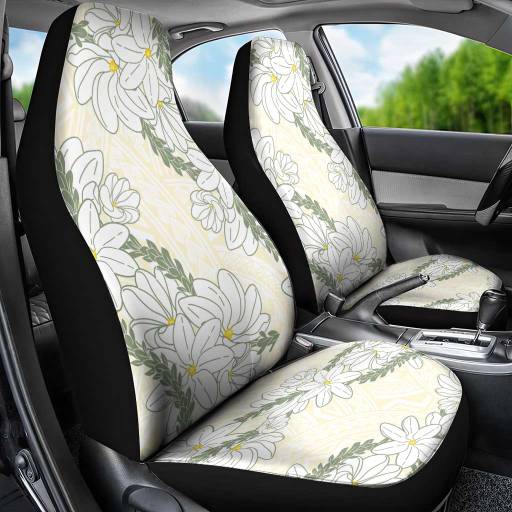 Ia Orana Tahiti Tiare Car Seat Cover Lemon Yellow Lei - Polynesian Pride