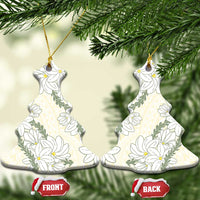 Ia Orana Tahiti Tiare Ceramic Ornament Lemon Yellow Lei - Polynesian Pride