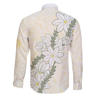 Ia Orana Tahiti Tiare Family Matching Long Sleeve Bodycon Dress and Hawaiian Shirt Lemon Yellow Lei - Polynesian Pride