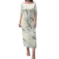 Ia Orana Tahiti Tiare Family Matching Puletasi and Hawaiian Shirt Lemon Yellow Lei - Polynesian Pride