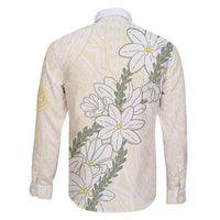 Ia Orana Tahiti Tiare Family Matching Short Sleeve Bodycon Dress and Hawaiian Shirt Lemon Yellow Lei - Polynesian Pride