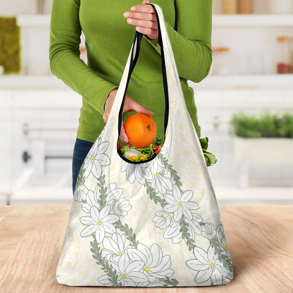 Ia Orana Tahiti Tiare Grocery Bag Lemon Yellow Lei - Polynesian Pride