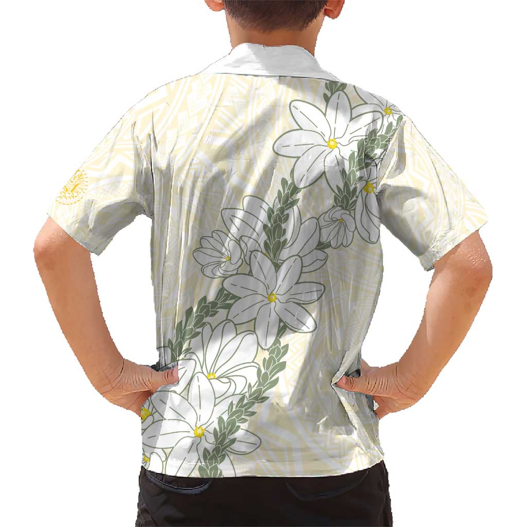 Ia Orana Tahiti Tiare Hawaiian Shirt Lemon Yellow Lei - Polynesian Pride