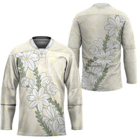 Ia Orana Tahiti Tiare Hockey Jersey Lemon Yellow Lei - Polynesian Pride