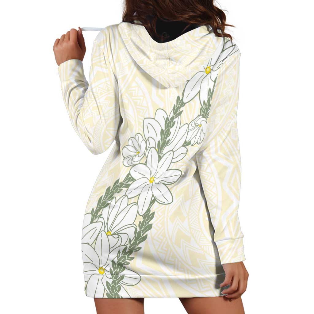 Ia Orana Tahiti Tiare Hoodie Dress Lemon Yellow Lei - Polynesian Pride