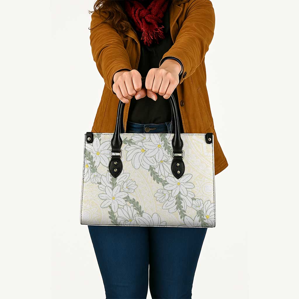 Ia Orana Tahiti Tiare Leather Bag Lemon Yellow Lei - Polynesian Pride