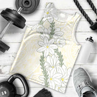 Ia Orana Tahiti Tiare Men Tank Top Lemon Yellow Lei - Polynesian Pride