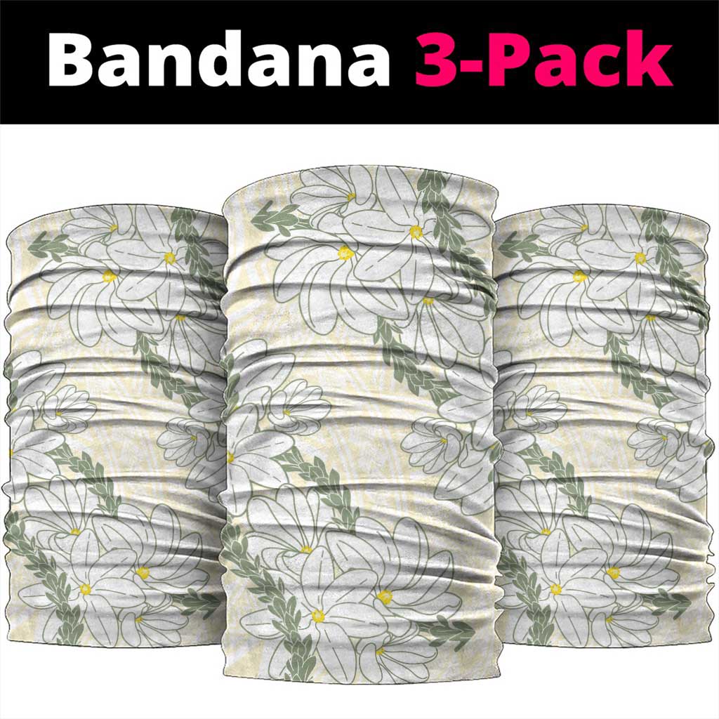 Ia Orana Tahiti Tiare Neck Gaiter Lemon Yellow Lei - Polynesian Pride