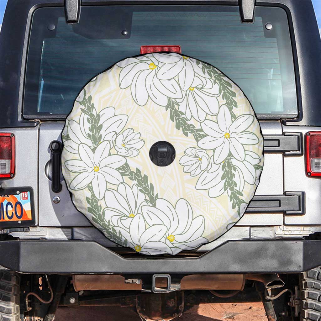 Ia Orana Tahiti Tiare Spare Tire Cover Lemon Yellow Lei - Polynesian Pride
