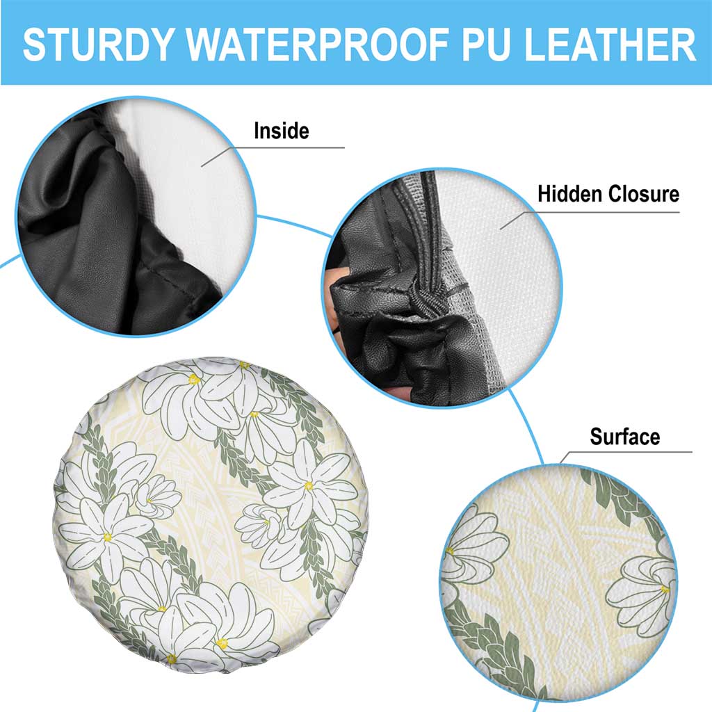 Ia Orana Tahiti Tiare Spare Tire Cover Lemon Yellow Lei - Polynesian Pride