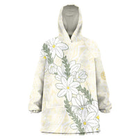 Ia Orana Tahiti Tiare Wearable Blanket Hoodie Lemon Yellow Lei - Polynesian Pride
