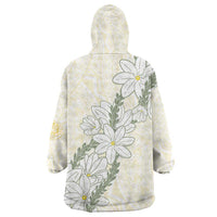 Ia Orana Tahiti Tiare Wearable Blanket Hoodie Lemon Yellow Lei - Polynesian Pride