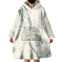 Ia Orana Tahiti Tiare Wearable Blanket Hoodie Lemon Yellow Lei - Polynesian Pride