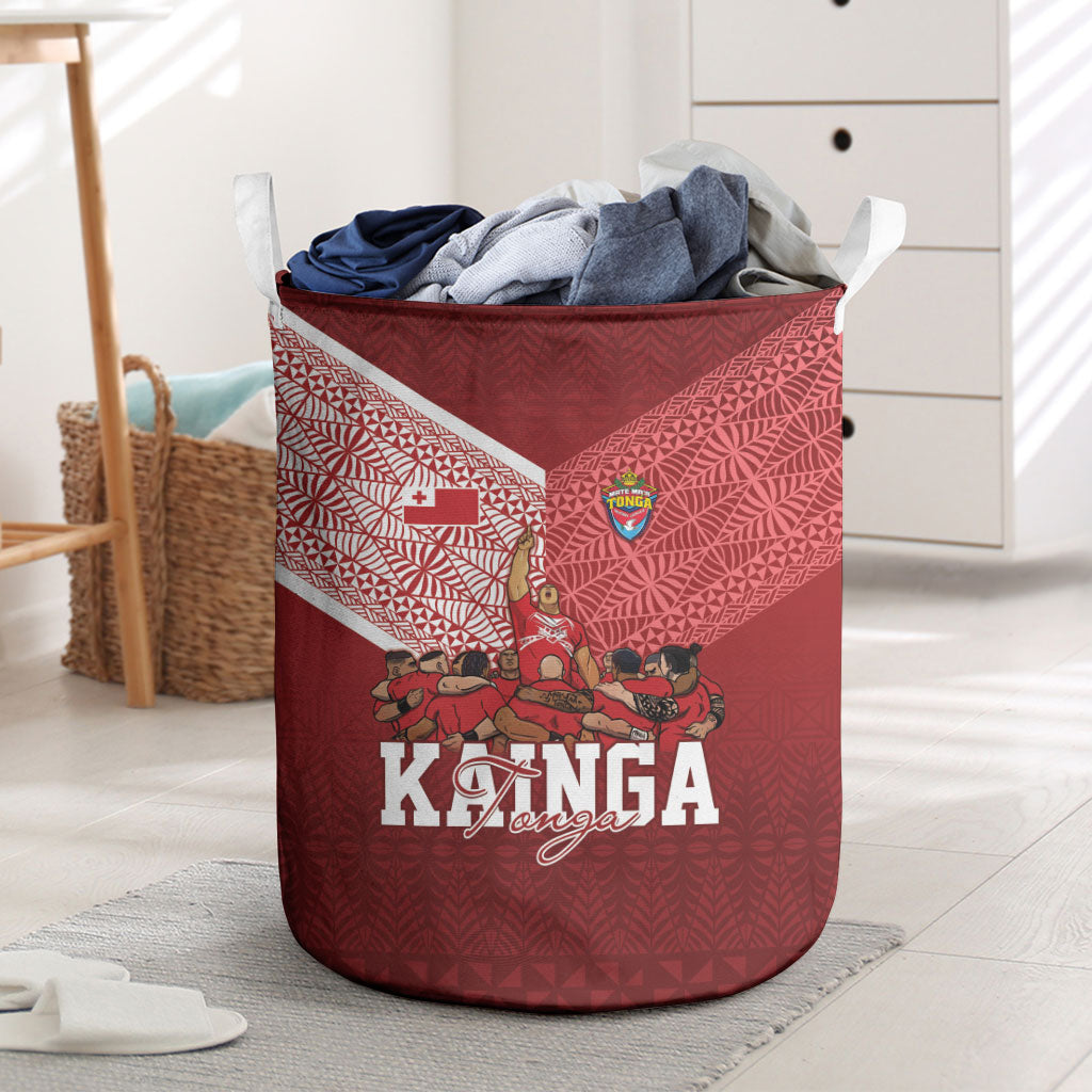 Mate Ma'a Tonga Ngatu Laundry Basket Kainga - Sipi Tau LT7 Red - Polynesian Pride