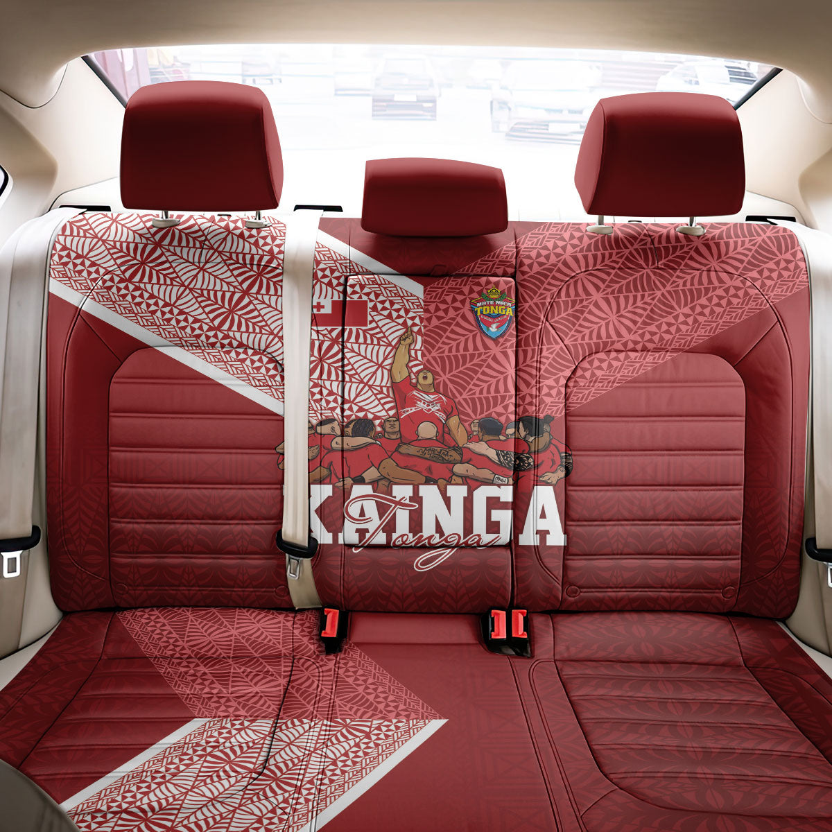Mate Ma'a Tonga Ngatu Back Car Seat Cover Kainga - Sipi Tau LT7 - Polynesian Pride
