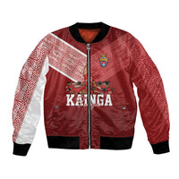 Mate Ma'a Tonga Custom Ngatu Bomber Jacket Kainga - Sipi Tau LT7 Unisex Red - Polynesian Pride