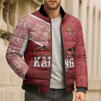 Mate Ma'a Tonga Custom Ngatu Bomber Puffer Jacket Kainga - Sipi Tau LT7 - Polynesian Pride