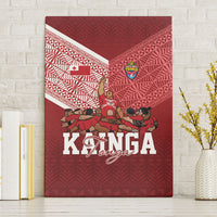 Mate Ma'a Tonga Ngatu Canvas Wall Art Kainga - Sipi Tau LT7 Without Frame Red - Polynesian Pride