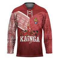 Mate Ma'a Tonga Custom Ngatu Hockey Jersey Kainga - Sipi Tau LT7 Unisex Red - Polynesian Pride