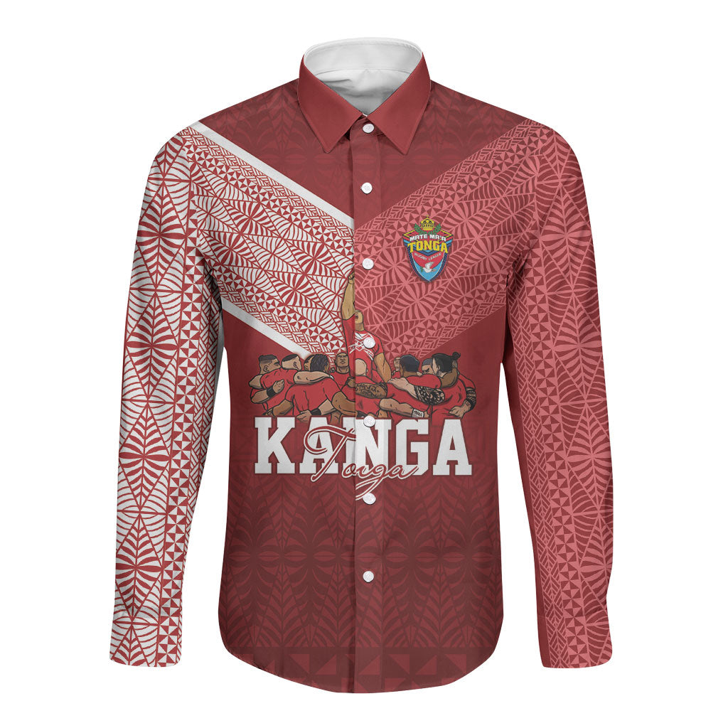 Mate Ma'a Tonga Custom Ngatu Long Sleeve Button Shirt Kainga - Sipi Tau