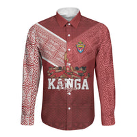 Mate Ma'a Tonga Custom Ngatu Long Sleeve Button Shirt Kainga - Sipi Tau LT7 Unisex Red - Polynesian Pride