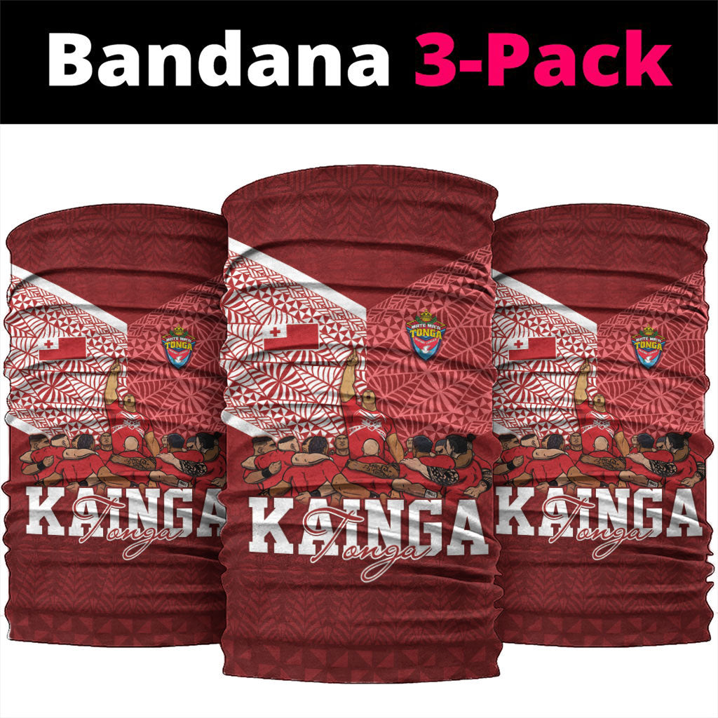 Mate Ma'a Tonga Ngatu Neck Gaiter Kainga - Sipi Tau LT7 package One Size: 25*50cm Red - Polynesian Pride