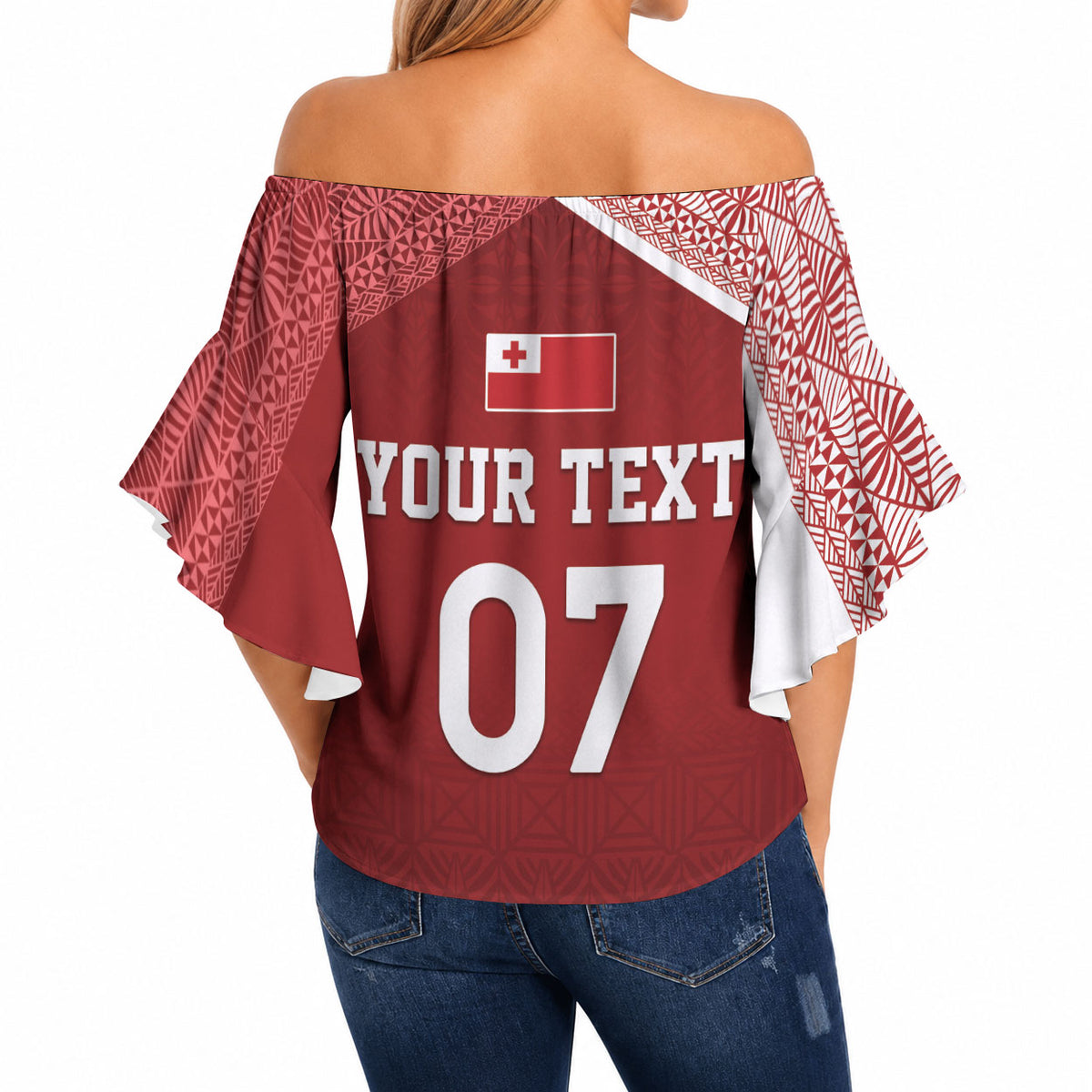 Mate Ma'a Tonga Custom Ngatu Off Shoulder Wrap Waist Top Kainga - Sipi Tau LT7 - Polynesian Pride