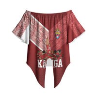 Mate Ma'a Tonga Custom Ngatu Off Shoulder Wrap Waist Top Kainga - Sipi Tau LT7 - Polynesian Pride