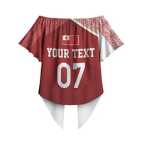Mate Ma'a Tonga Custom Ngatu Off Shoulder Wrap Waist Top Kainga - Sipi Tau LT7 - Polynesian Pride