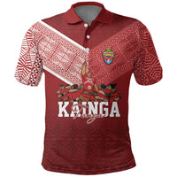 Mate Ma'a Tonga Custom Ngatu Polo Shirt Kainga - Sipi Tau LT7 Red - Polynesian Pride