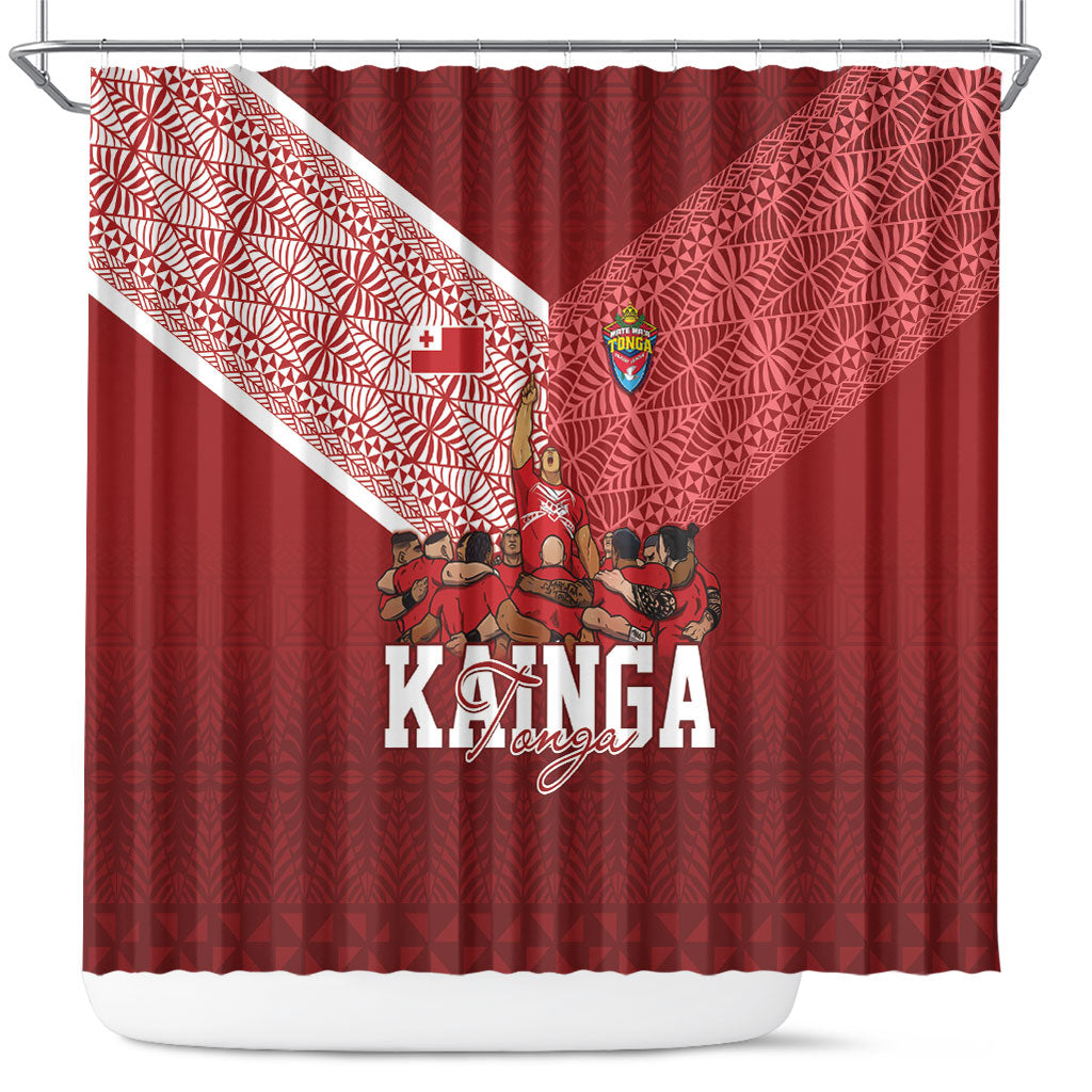 Mate Ma'a Tonga Ngatu Shower Curtain Kainga - Sipi Tau LT7 Red - Polynesian Pride
