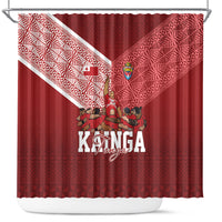 Mate Ma'a Tonga Ngatu Shower Curtain Kainga - Sipi Tau LT7 Red - Polynesian Pride