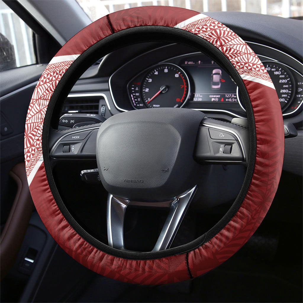 Mate Ma'a Tonga Ngatu Steering Wheel Cover Kainga - Sipi Tau LT7 - Polynesian Pride