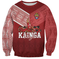 Mate Ma'a Tonga Custom Ngatu Sweatshirt Kainga - Sipi Tau LT7 Unisex Red - Polynesian Pride