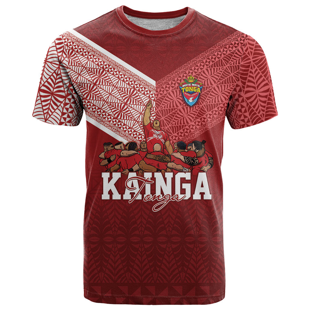 Mate Ma'a Tonga Custom Ngatu T Shirt Kainga - Sipi Tau LT7 Red - Polynesian Pride