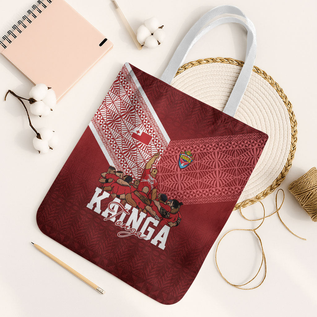 Mate Ma'a Tonga Ngatu Tote Bag Kainga - Sipi Tau LT7 White Strap One Size Red - Polynesian Pride