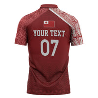 Mate Ma'a Tonga Custom Ngatu Zipper Polo Shirt Kainga - Sipi Tau LT7 - Polynesian Pride
