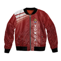 Mate Ma'a Tonga Custom Bomber Jacket Basic Ngatu Kupesi Motif LT7 Unisex Red - Polynesian Pride