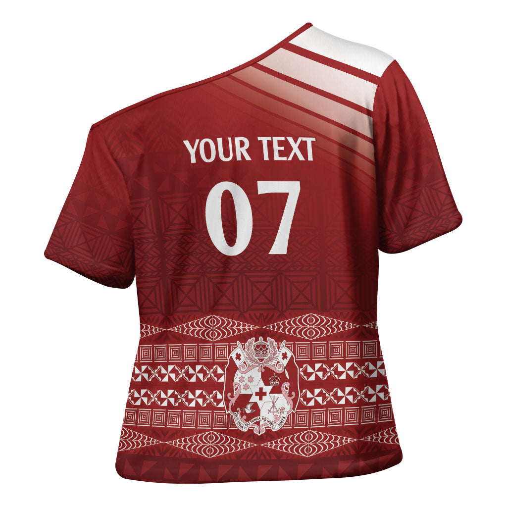 Mate Ma'a Tonga Custom Cross Shoulder Shirt Basic Ngatu Kupesi Motif LT7 - Polynesian Pride