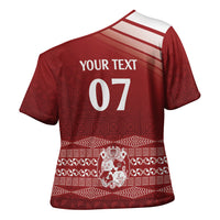 Mate Ma'a Tonga Custom Cross Shoulder Shirt Basic Ngatu Kupesi Motif LT7 - Polynesian Pride